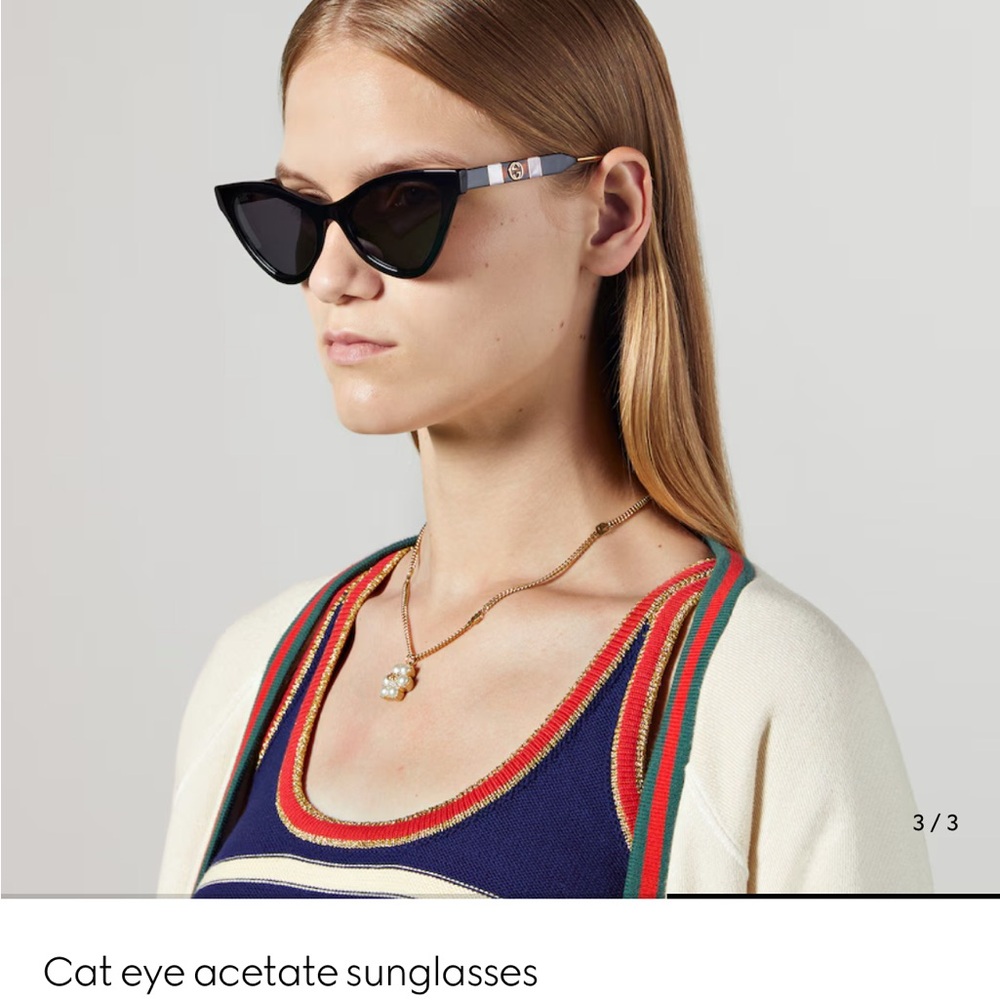Gucci Black Cat-Eye Sunglasses Modern Design